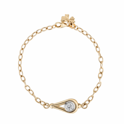 14KYG Slingshot Lasso Chain Bracelet with a Diamond