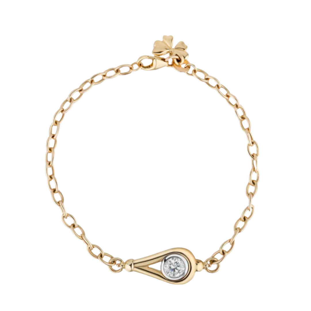 14KYG Slingshot Lasso Chain Bracelet with a Diamond