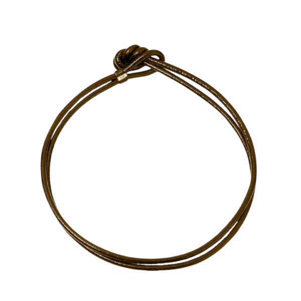 Double Italian Nappa Brown Leather Torque