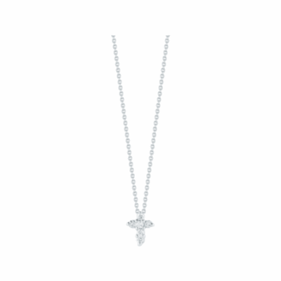 Tiny Treasures White Gold with Diamond Accents Baby Cross Necklace