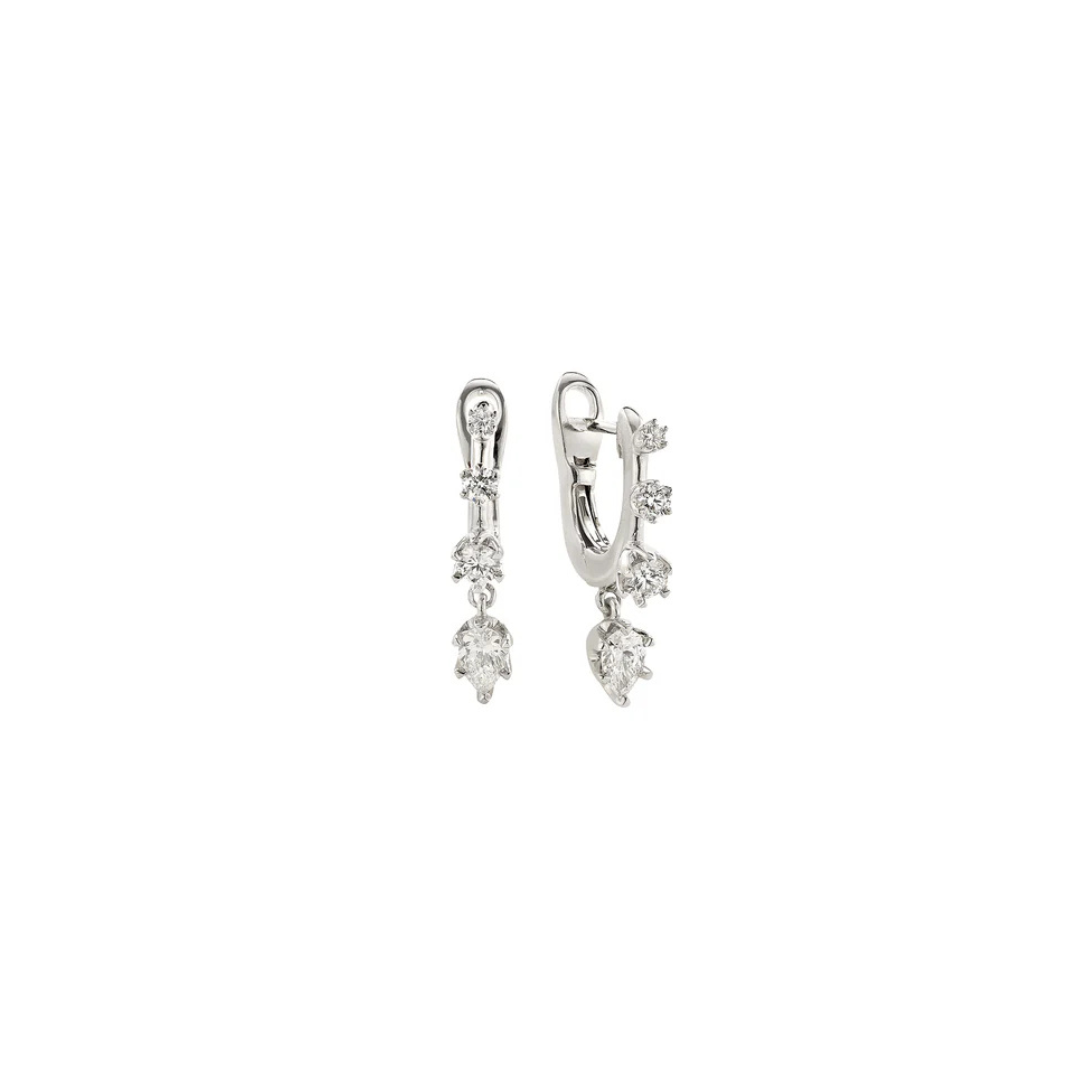 Daystar Medium Hoop Diamond Earrings