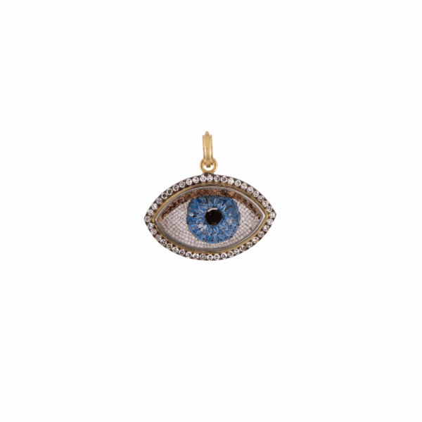 Sylva & Cie’s micro mosaic Evil Eye pendant