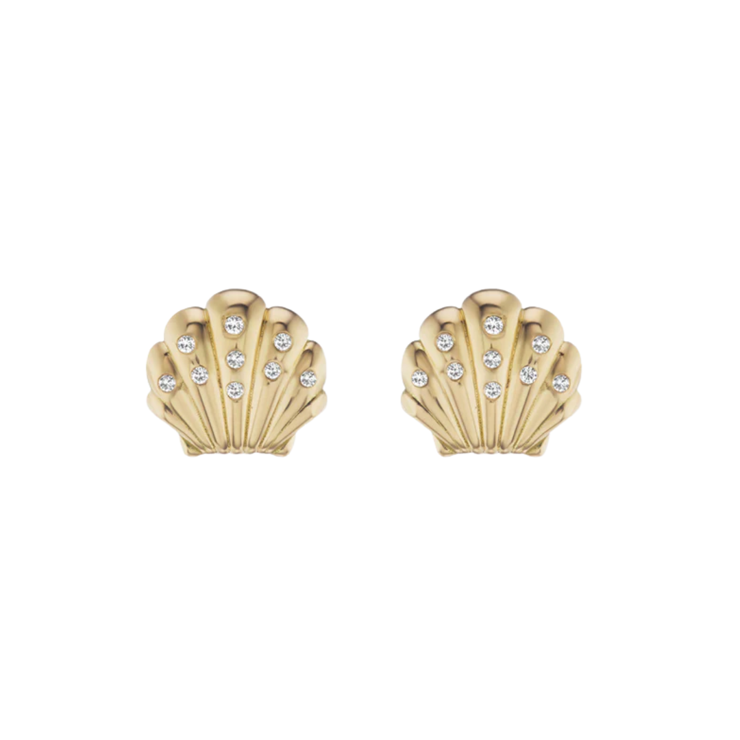 Micro Shell Diamond Studs