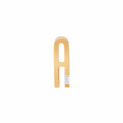 Helena Rose's 14KYG Ribbed Chunky Letter A Initial Charm