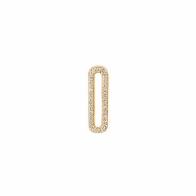 14KYG Diamond Pave Chunky Letter O Initial Charm