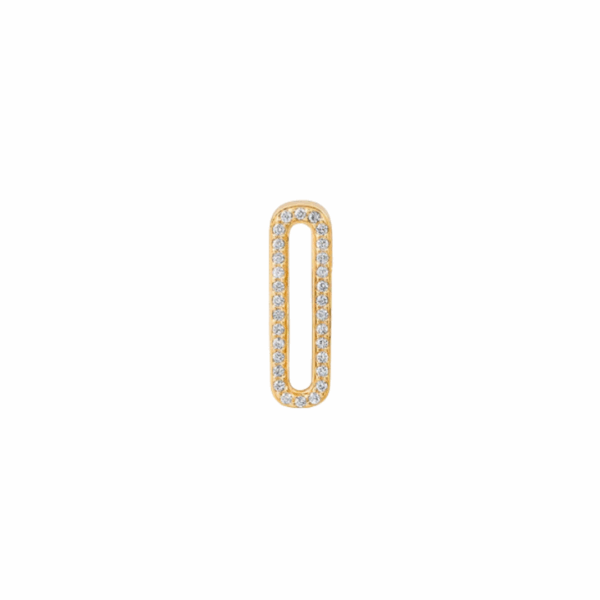 14KYG Diamond Pave Chunky Letter O Initial Charm