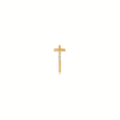 14KYG Cross Charm with a Diamond
