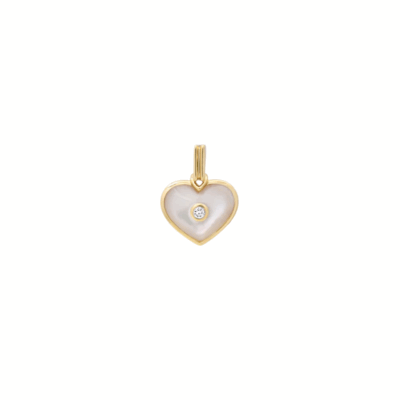 14KYG Mini Love Pendant in Mother of Pearl