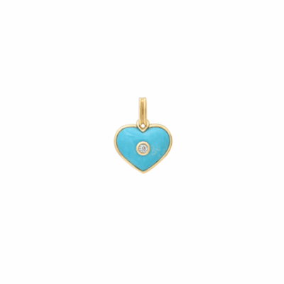 14KYG Mini Love Pendant in Turquoise