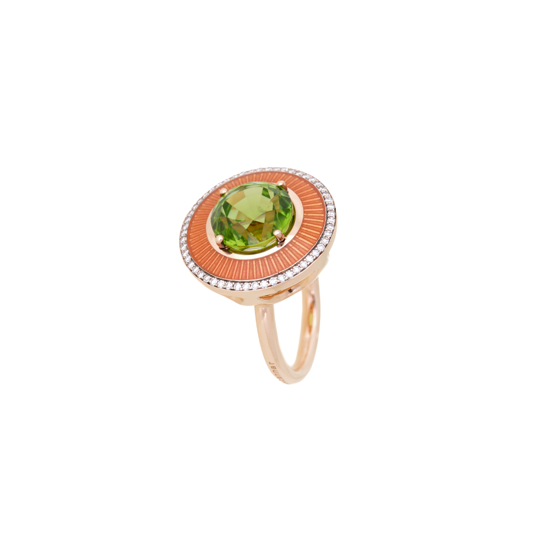 18Krg Mina Orange Enamel period Ring