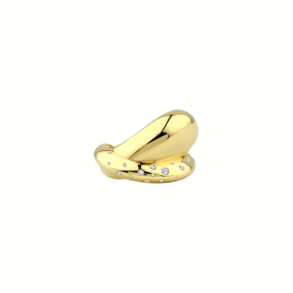 Kloto  Geo Ring in 18K Yellow Gold & Diamonds Size 7.5