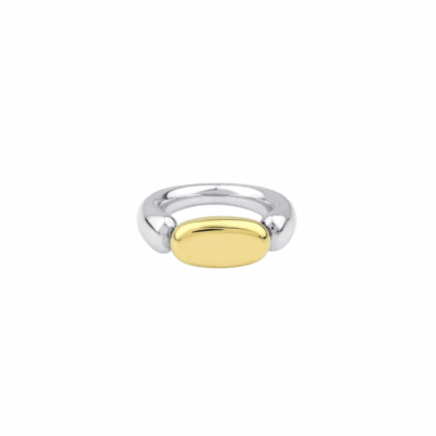 Stone Gold and Silver Ring Size 7