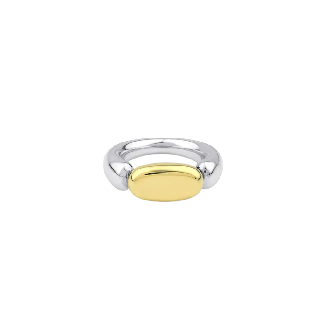 Stone Gold and Silver Ring Size 7