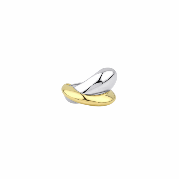 Kloto Geo  Sterling Silver & 18K Yellow Gold Ring  Size 7