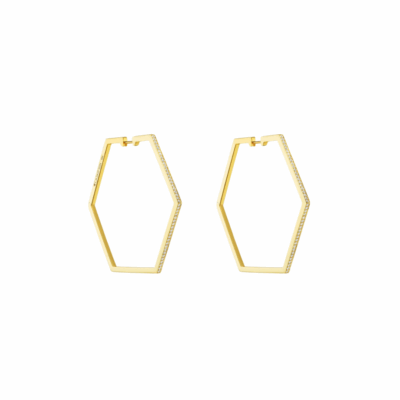 Cadar's 18KYG B Home Large 38mm Hoops with 0.50ct of Diamonds