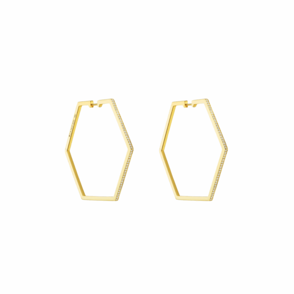 Cadar's 18KYG B Home Large 38mm Hoops with 0.50ct of Diamonds