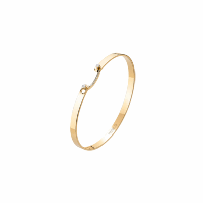18KYG Business Meeting GM Mood Bangle Bracelet with Diamonds, Size Medium