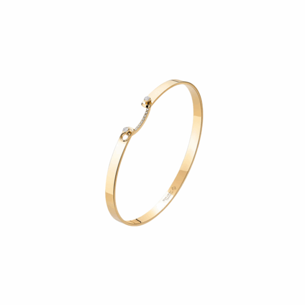 18KYG Business Meeting GM Mood Bangle Bracelet with Diamonds, Size Medium
