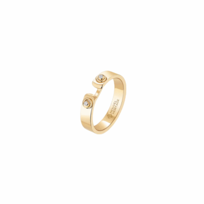 18KYG Monday Morning Mood Ring with Diamonds, size 7
