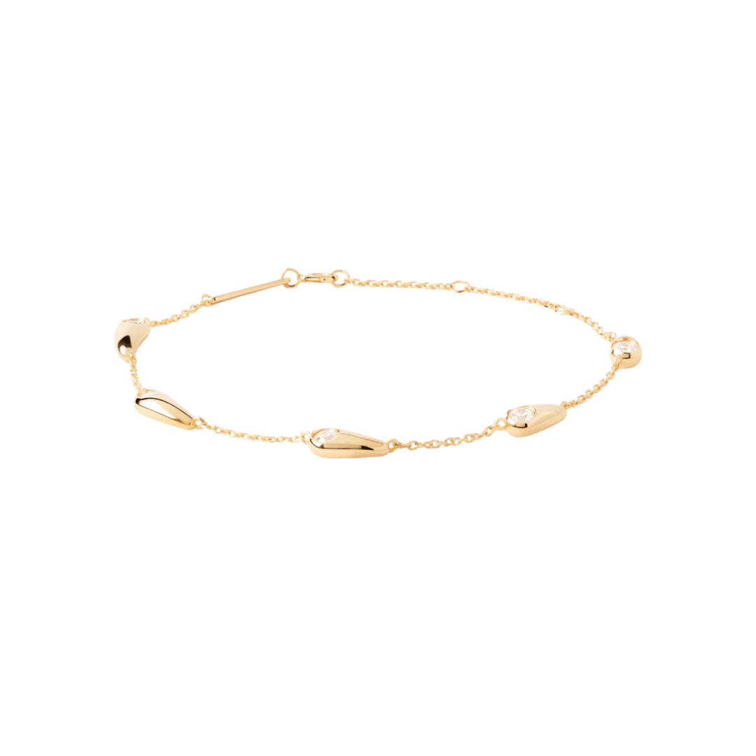 PDPAOLA's Yellow Gold Plated Sterling Silver Becca Bracelet with Zirconia