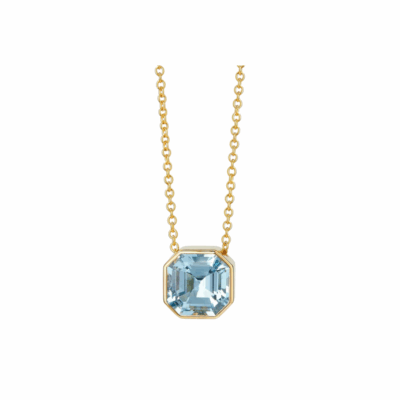 Syna 18K Yellow Gold 18-Inch Geometrix Necklace with Blue Topaz