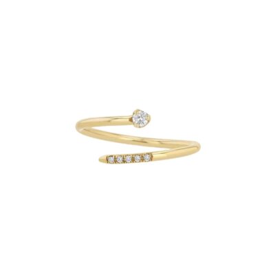 Open Bypass Diamond Ring in 14K Yellow Gold