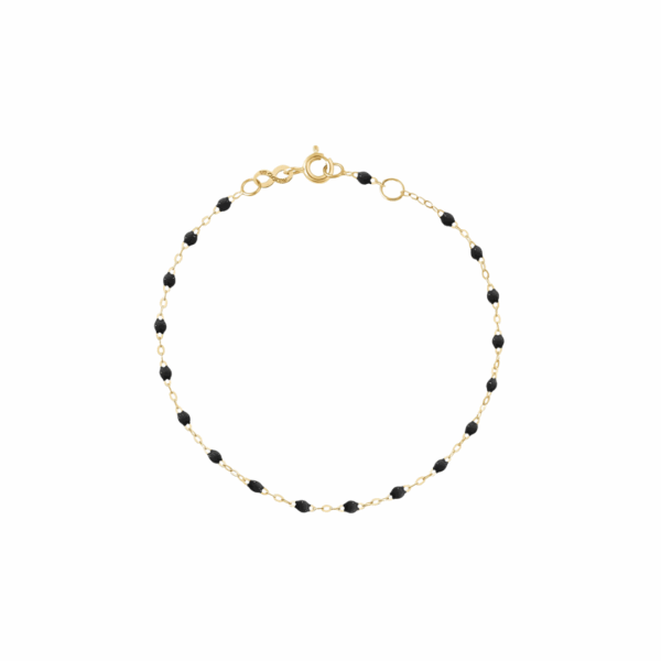 Gigi Clozeau Classic Gigi Bracelet in 18k yellow gold features sleek black resin beads.