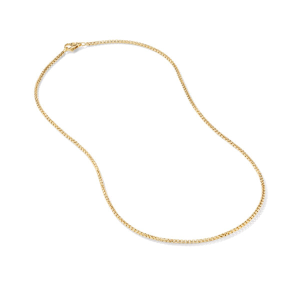 Box Chain Necklace in 18K Yellow Gold, 2.7mm - Image 4