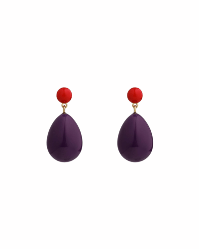 Mini Red and Violet Blend Drop Earrings