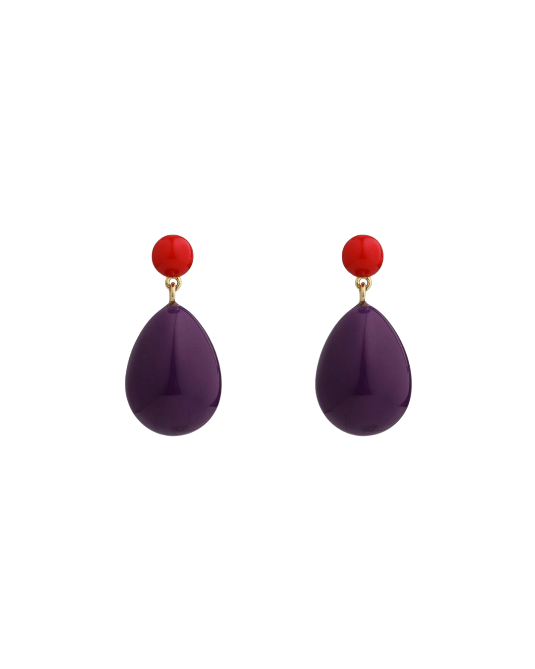 Mini Red and Violet Blend Drop Earrings
