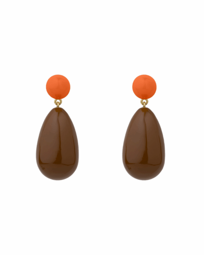 Large Orange and Brown Blend Drop Earrings