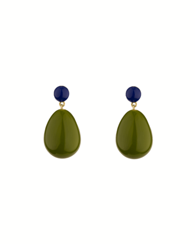 Mini Blue and Olive Green Blend Drop Earrings