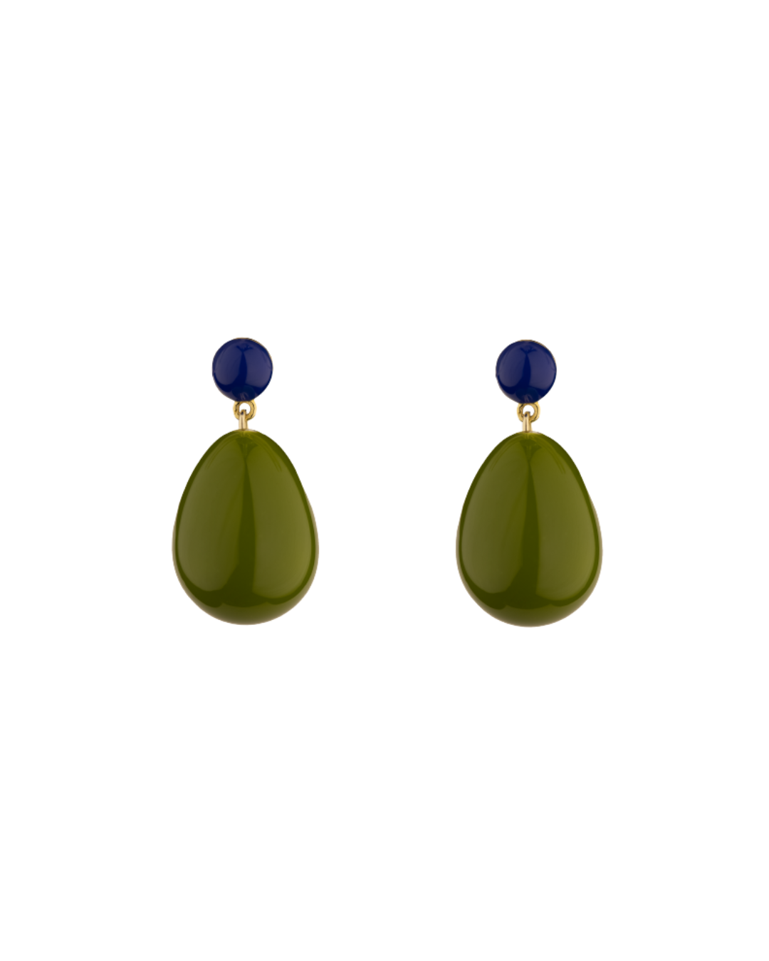 Mini Blue and Olive Green Blend Drop Earrings
