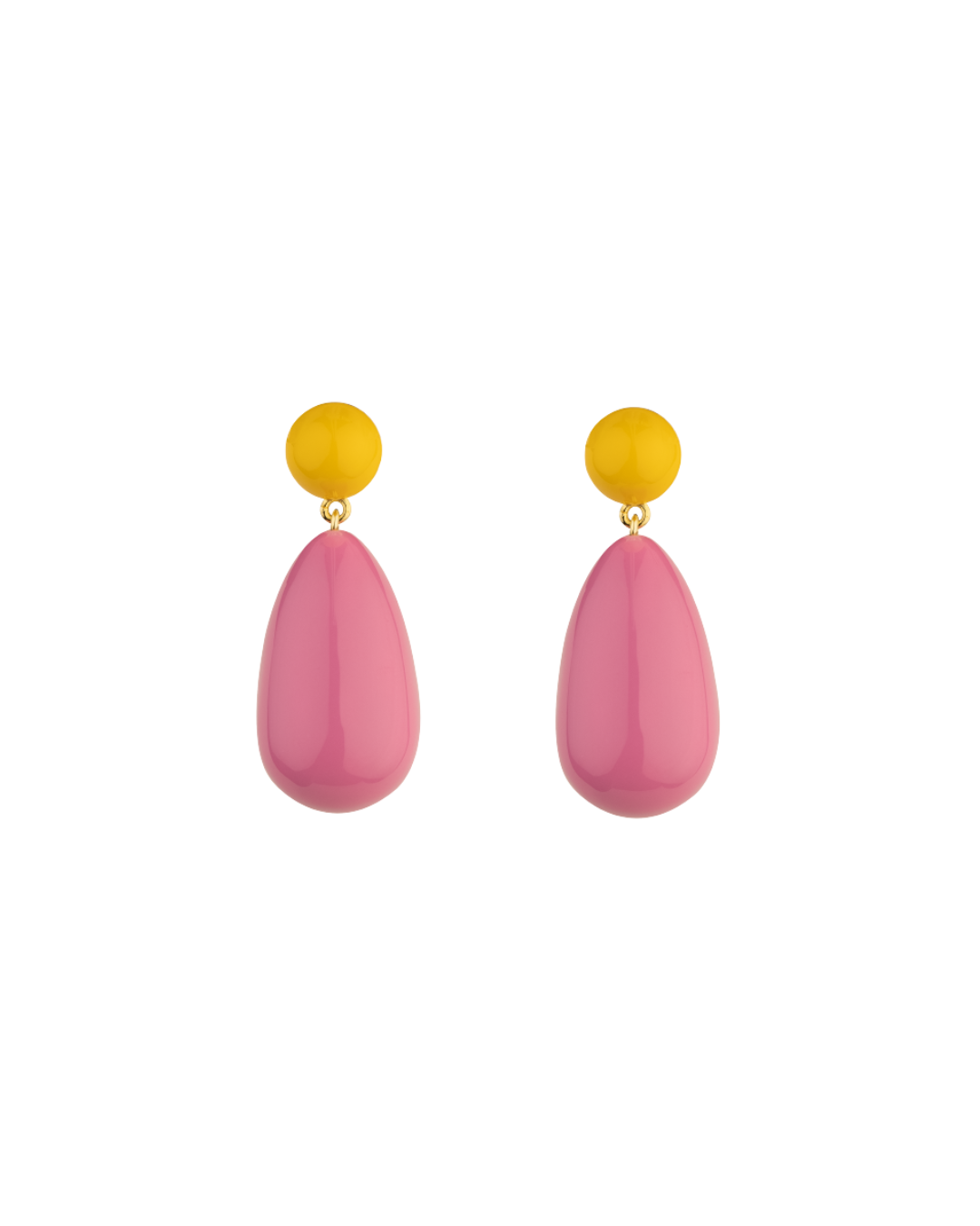 Large Yellow and Pink Blend Drop Earrings