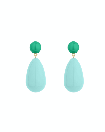 Large Green and Turquoise Blend Drop Earrings