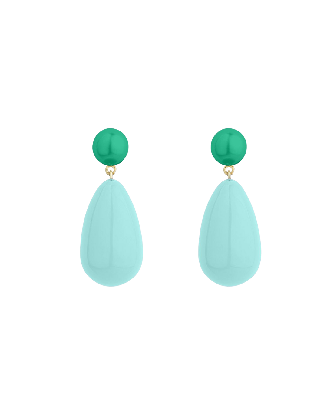Large Green and Turquoise Blend Drop Earrings