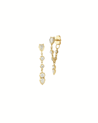 Jade Trau's 18KYG Posey Loop Earrings with 0.90ct of Diamonds