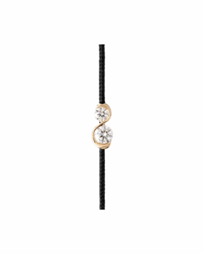 Dafne Diamond black cord bracelet