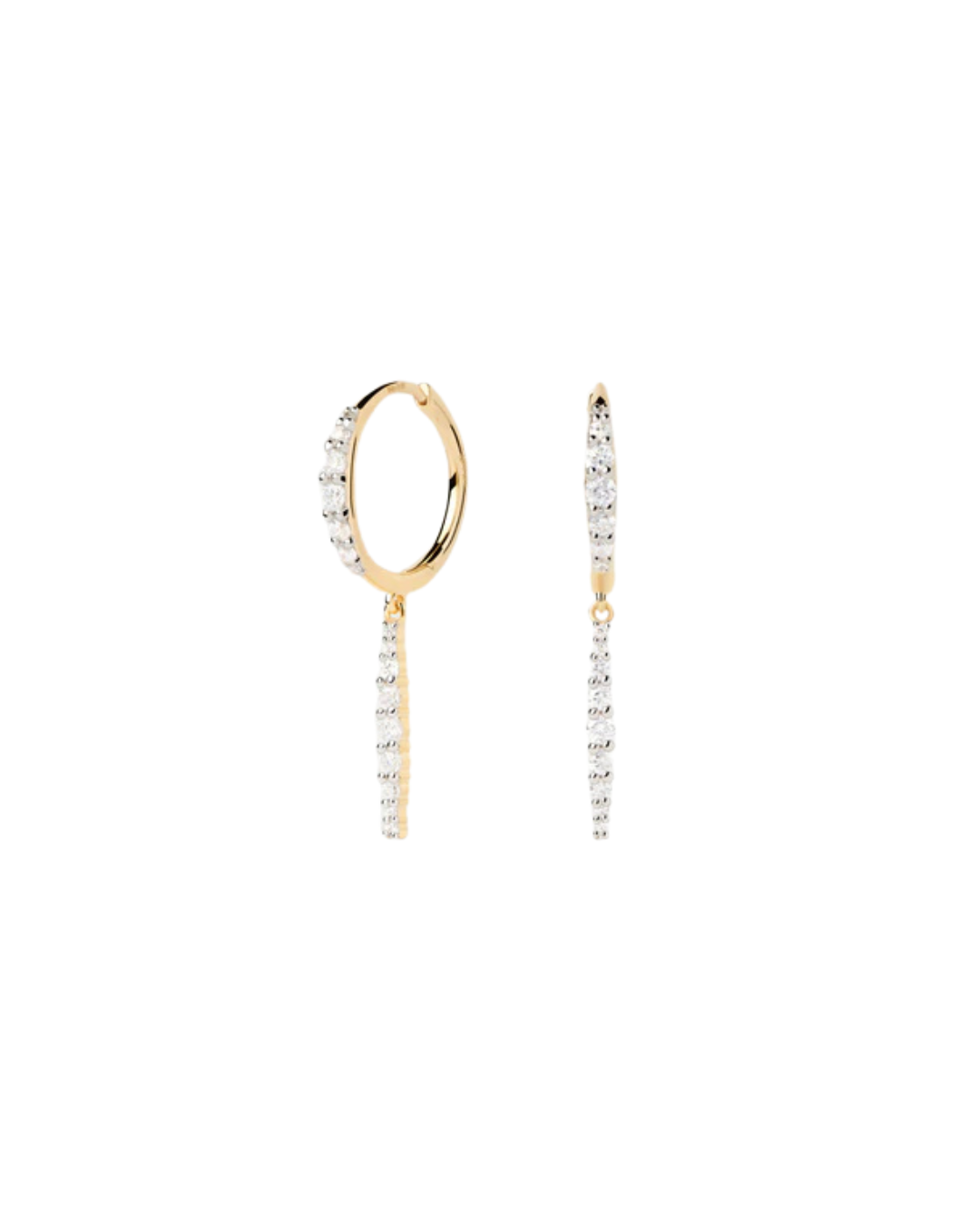 Diamonds And Gold Kate Drop Hoops