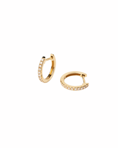 Diamonds and Gold Eternity Mini Hoops
