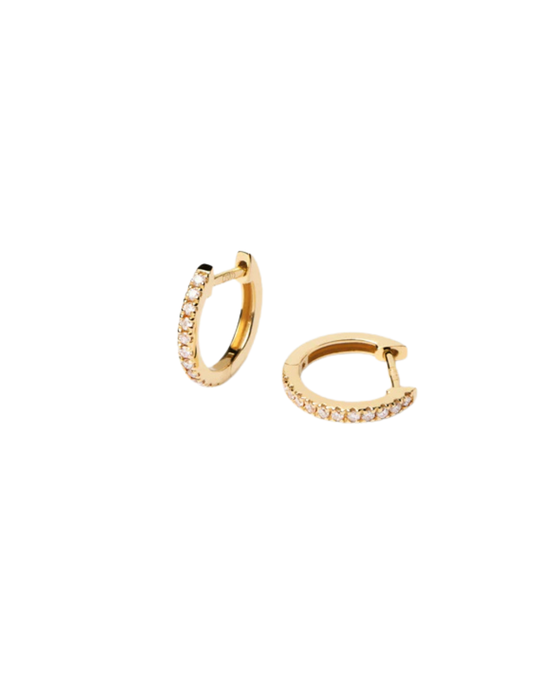 Diamonds and Gold Eternity Mini Hoops