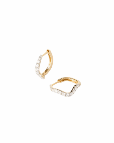 PDPAOLA18K Yellow Gold with Lab-Grown  Diamonds  Flow Hoops