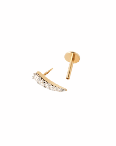 PDPAOLA 18K yellow gold Glee single stud earring