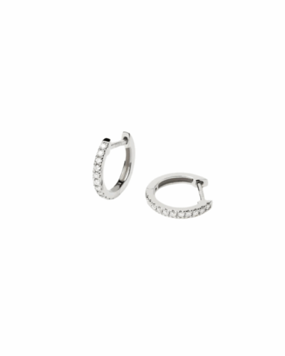 Diamonds and White Gold Eternity Mini Hoops