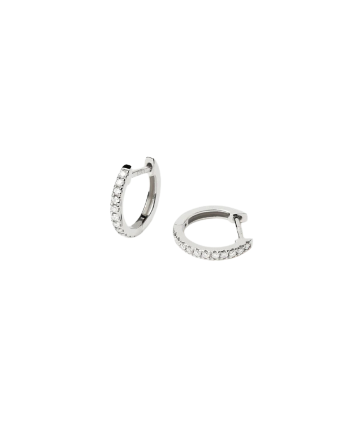 Diamonds and White Gold Eternity Mini Hoops