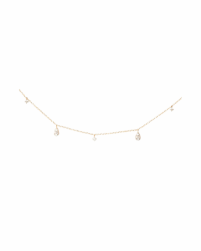 PDPAOLA Diamonds and Gold Sandy Necklace with  lab-grown diamonds with F color and VS2 clarity, totaling 0.18 carats