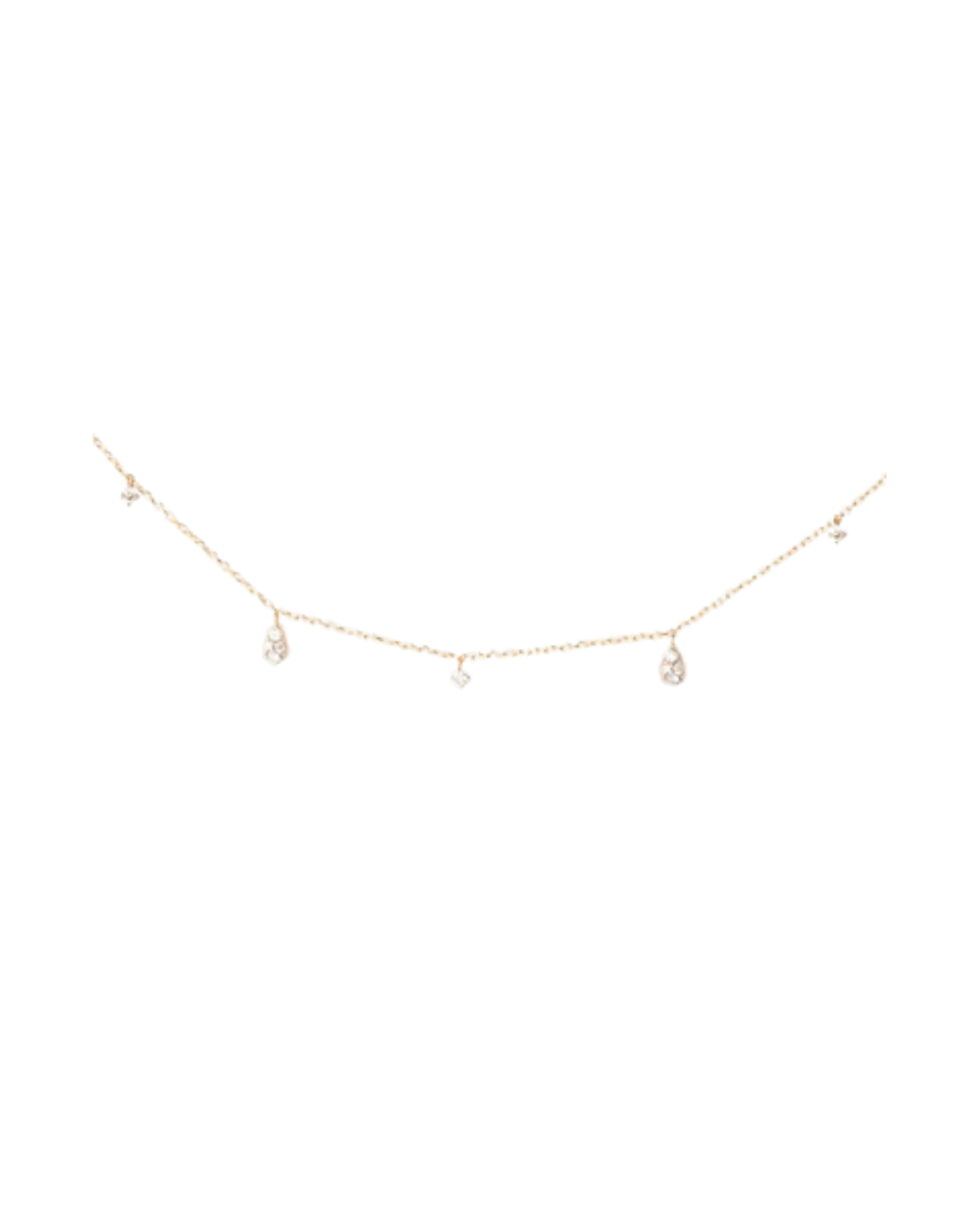 PDPAOLA Diamonds and Gold Sandy Necklace with  lab-grown diamonds with F color and VS2 clarity, totaling 0.18 carats