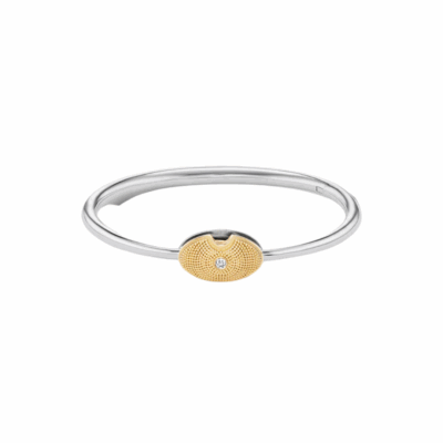 Sterling Silver and 18KYG Oval Musgrave Bracelet with a Diamond