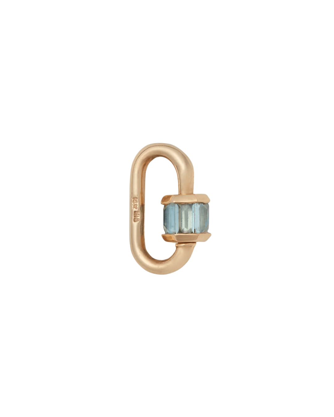 Marla Aaron Total Baguette Aquamarine 14K Yellow Gold Baby Lock