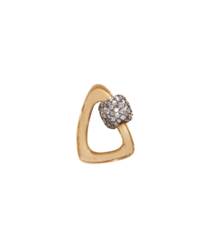 Marla Aaron 18K Yellow Gold Stoned Free Form Lock with Diamonds